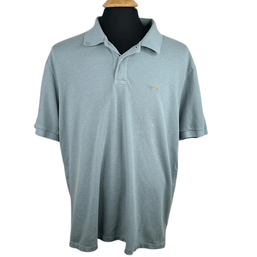 Faherty Men's Blue Cotton‎ Blend Super Soft Classic Preppy Polo Shirt Size XXL